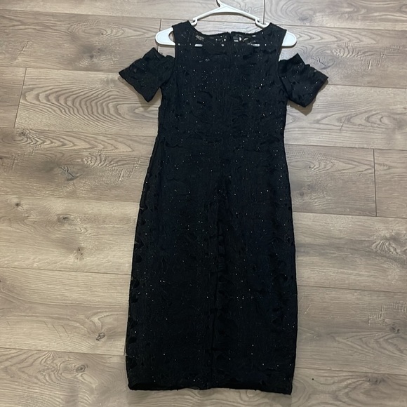 En Focus Studio Women's Black Lace Textured dress size 4 - Picture 5 of 9